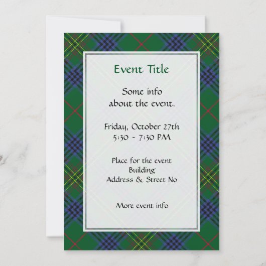 Clan Kennedy Tartan Kaart (Achterkant)