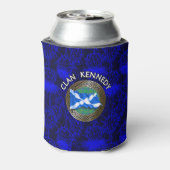 Clan Kennedy Tartan Knot & Flag Blikjeskoeler (Blikje Achterkant)