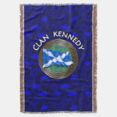 Clan Kennedy Tartan Knot & Flag Deken (Voorkant Verticaal)