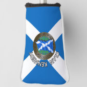 Clan Kennedy Tartan Knot & Flag Golfheadcover (Draai 90)