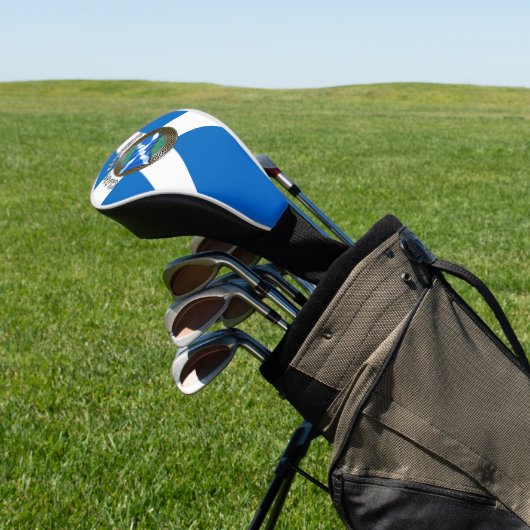 Clan Kennedy Tartan Knot & Flag Golfheadcover (Insitu)