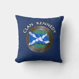 Clan Kennedy Tartan Knot & Flag Kussen