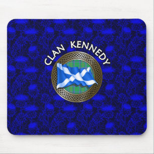Clan Kennedy Tartan Knot & Flag Muismat