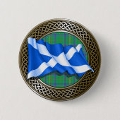 Clan Kennedy Tartan Knot & Flag Ronde Button 5,7 Cm (Voorkant)