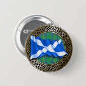 Clan Kennedy Tartan Knot & Flag Ronde Button 5,7 Cm (Voorkant /achterkant)