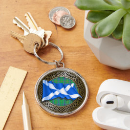 Clan Kennedy Tartan Knot & Flag Sleutelhanger