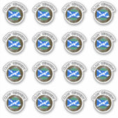 Clan Kennedy Tartan Knot & Flag Sticker (Voorkant)