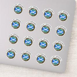 Clan Kennedy Tartan Knot & Flag Sticker