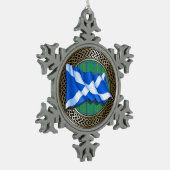 Clan Kennedy Tartan Knot & Flag Tin Sneeuwvlok Ornament (Links)