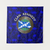 Clan Kennedy Tartan Knot & Flag Wandkleed (Voorkant)