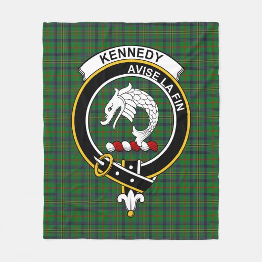 Clan Kennedy Tartan Pset Fleece Deken (Voorkant)