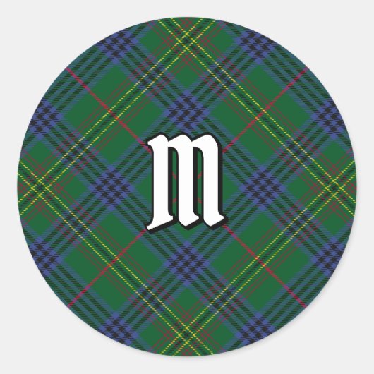 Clan Kennedy Tartan Ronde Sticker (Voorkant)