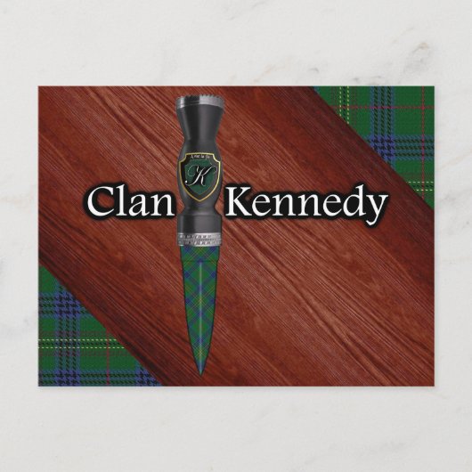 Clan Kennedy Tartan Sgian Dubh Blade Briefkaart (Voorkant)