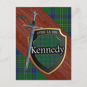 Clan Kennedy Tartan Sword & Shield Briefkaart