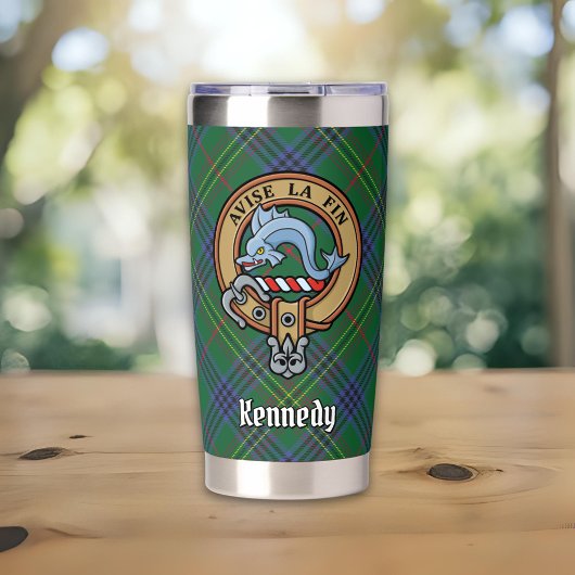 Clan Kennedy Wapen over Tartan Geïsoleerde Drinkbeker