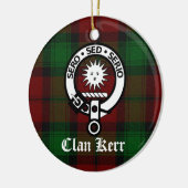 Clan Kerr Crest Badge en Tartan Keramisch Ornament (Links)