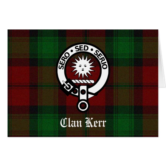Clan Kerr Crest Badge Tartan (Voorkant Horizontaal)