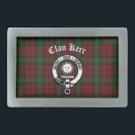 Clan Kerr Crest Badge Tartan Gesp<br><div class="desc">De Schotse Clan Kerr crest badge en aanpasbare tekst op tartan-achtergrond</div>