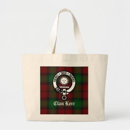 Clan Kerr Crest Badge Tartan Grote Tote Bag