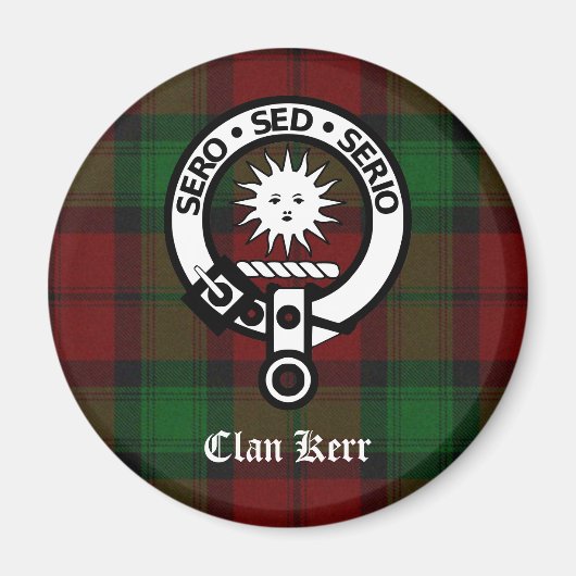 Clan Kerr Crest Badge Tartan Magneet (Voorkant)