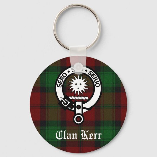 Clan Kerr Crest Badge Tartan Sleutelhanger (Voorkant)