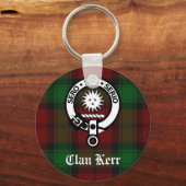 Clan Kerr Crest Badge Tartan Sleutelhanger (Voorkant)