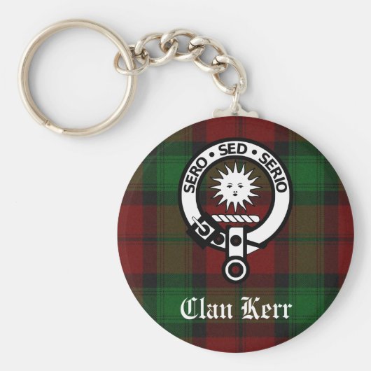 Clan Kerr Crest Badge Tartan Sleutelhanger (Voorkant)