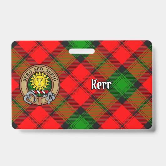 Clan Kerr Crest over Tartan Badge (Voorzijde)