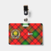 Clan Kerr Crest over Tartan Badge (Voorzijde met clip)