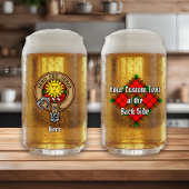 Clan Kerr Crest over Tartan Blikvorm Glas