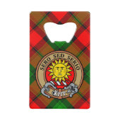 Clan Kerr Crest over Tartan Creditkaart Flessenopener (Voorkant)