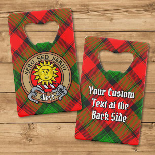Clan Kerr Crest over Tartan Creditkaart Flessenopener
