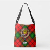 Clan Kerr Crest over Tartan Crossbody Tas (Voorkant)