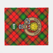 Clan Kerr Crest over Tartan Fleece Deken (Voorkant (Horizontaal))