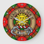 Clan Kerr Crest over Tartan Grote Klok (Voorkant)
