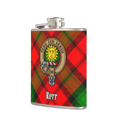 Clan Kerr Crest over Tartan Heupfles (Links)