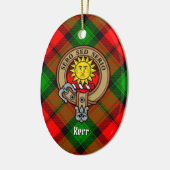 Clan Kerr Crest over Tartan Keramisch Ornament (Links)