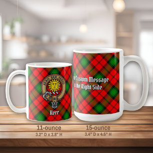 Clan Kerr Crest over Tartan Koffiemok
