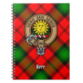 Clan Kerr Crest over Tartan Notitieboek (Voorkant)