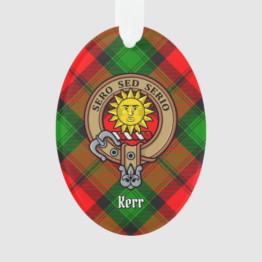 Clan Kerr Crest over Tartan Ornament (voorkant)