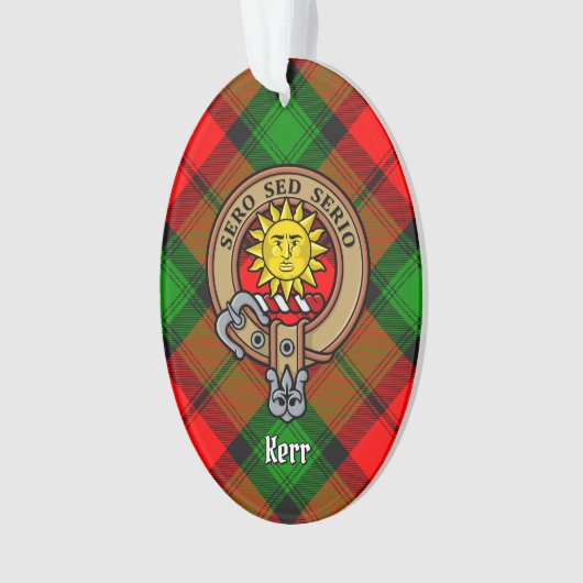 Clan Kerr Crest over Tartan Ornament (voorkant)