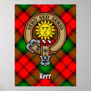 Clan Kerr Crest over Tartan Poster