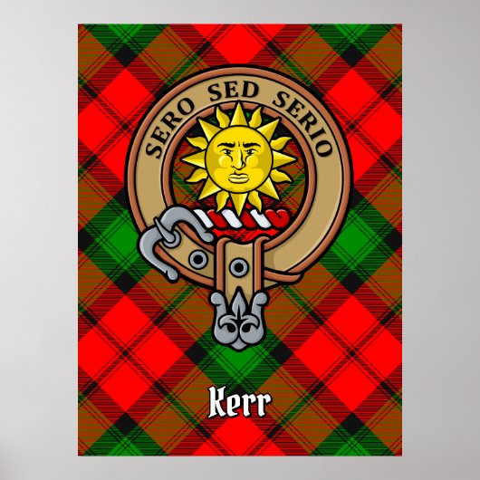Clan Kerr Crest over Tartan Poster (Voorkant)