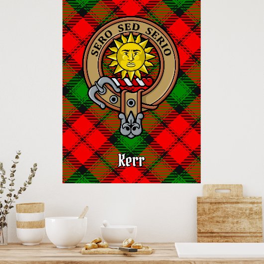 Clan Kerr Crest over Tartan Poster (Keuken)