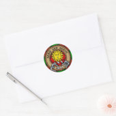 Clan Kerr Crest over Tartan Ronde Sticker (Envelop)
