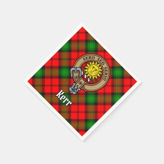 Clan Kerr Crest over Tartan Servet (Hoek)