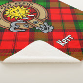 Clan Kerr Crest over Tartan Sherpa Deken (3/4)