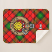 Clan Kerr Crest over Tartan Sherpa Deken (Voorkant (horizontaal))