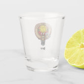 Clan Kerr Crest over Tartan Shot Glas (Achterkant)