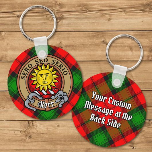 Clan Kerr Crest over Tartan Sleutelhanger